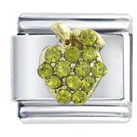 Italian Charms - green apple x2 italian charm Image.