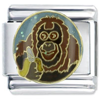 Italian Charms - orangutan monkey x2 italian charm Image.