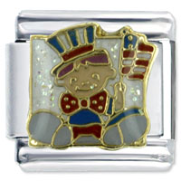 Italian Charms - young patriot boy x2 italian charm Image.