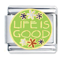 Italian Charms - golden life is good x2 italian charm Image.
