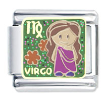 Italian Charms - baby virgo x2 italian charm Image.