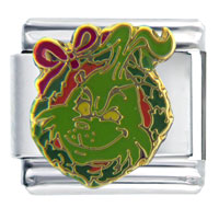 Italian Charms - the grinch christmas wreath licensed italian charm Image.