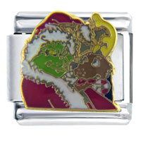 Italian Charms - the grinch and max christmas licensed italian charm Image.