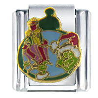 Italian Charms - grinch with christmas presents licensed italian charm Image.