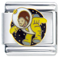 Italian Charms - curious george space monkey licensed italian charm Image.