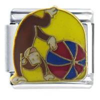Italian Charms - curious george beach ball licensed italian charm Image.