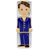 Italian Charms - boy in blue pajamas mega italian charm Image.