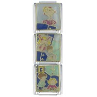 Italian Charms - old woman live in a shoe x2 italian charm Image.