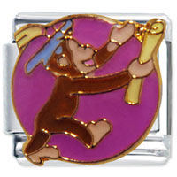 Italian Charms - curious george graduates from school licensed italian charm Image.