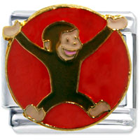 Italian Charms - jumping curious george licensed italian charm Image.