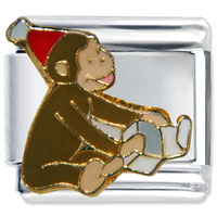 Italian Charms - happy birthday curious george licensed italian charm Image.