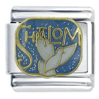 Italian Charms - shalom dove x2 italian charm Image.