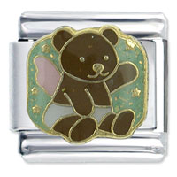 Italian Charms - angel teddy bear x2 italian charm Image.