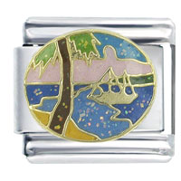 Italian Charms - paradise beach x2 italian charm Image.