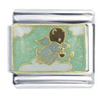 Italian Charms - angel bear x2 italian charm Image.