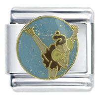 Italian Charms - girl ice skating x2 italian charm Image.