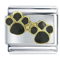 Italian Charms - dog paw prints x2 italian charm Image.
