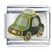 Italian Charms - taxi car x2 italian charm Image.