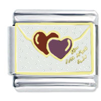 Italian Charms - heart letter x2 italian charm Image.