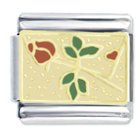 Italian Charms - long stem rose x2 italian charm Image.