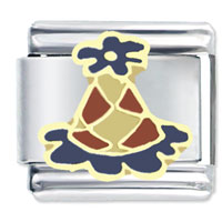 Italian Charms - gold plated clown hat x2 italian charm Image.