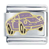 Italian Charms - fancy glitter car x2 italian charm Image.