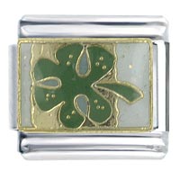 Italian Charms - green clover x2 italian charm Image.