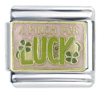 Italian Charms - pinch for luck x2 italian charm Image.