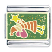 Italian Charms - flying fairy with wand x2 italian charm Image.