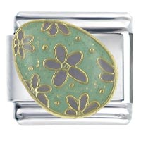 Italian Charms - floral easter egg x2 italian charm Image.