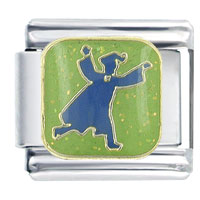 Italian Charms - graduate green x2 italian charm Image.
