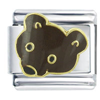 Italian Charms - brown bear x2 italian charm Image.