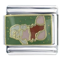 Italian Charms - christmas stocking puppy x2 italian charm Image.