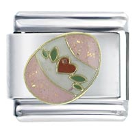Italian Charms - heart easter egg x2 italian charm Image.