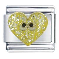 Italian Charms - happy face heart italian charm Image.