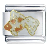 Italian Charms - white oranda fish x2 italian charm Image.