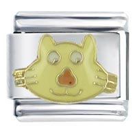 Italian Charms - yellow kitty cat x2 italian charm Image.