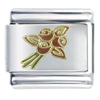 Italian Charms - bouquet of roses x2 italian charm Image.