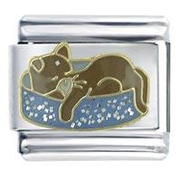 Italian Charms - cat nap x2 italian charm Image.