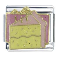 Italian Charms - cake slice x2 italian charm Image.