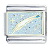 Italian Charms - blue comet x2 italian charm Image.