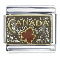 Italian Charms - canada maple leaf x2 italian charm Image.