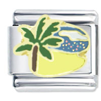 Italian Charms - tropical beach x2 italian charm Image.