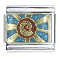 Italian Charms - golden sun rays x2 italian charm Image.