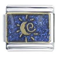 Italian Charms - midnight moon x2 italian charm Image.