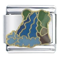 Italian Charms - waterfall blue x2 italian charm Image.