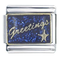 Italian Charms - greetings x2 italian charm Image.