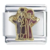 Italian Charms - christmas carolers x2 italian charm Image.