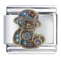 Italian Charms - daisy teddy bear brown x2 italian charm Image.