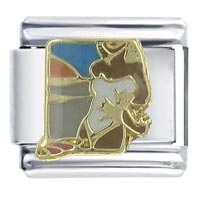 Italian Charms - hand painted woman in bikini x2 italian charm Image.